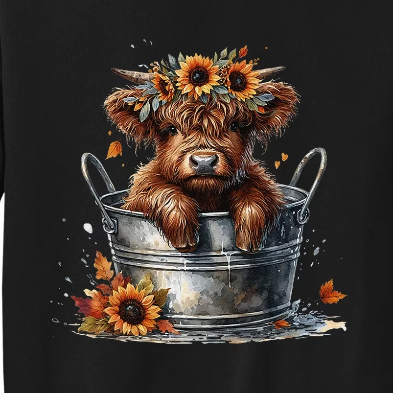 Highland Cow Sunflower ItS Fall YAll Farming Fall Vibes Sweatshirt