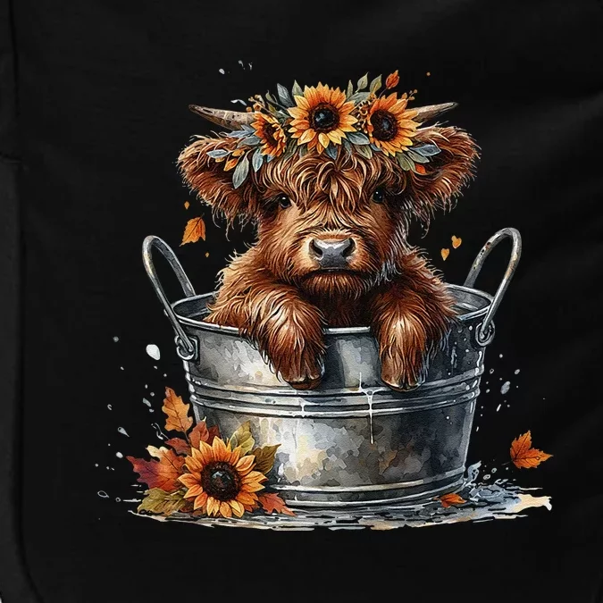 Highland Cow Sunflower ItS Fall YAll Farming Fall Vibes Impact Tech Backpack