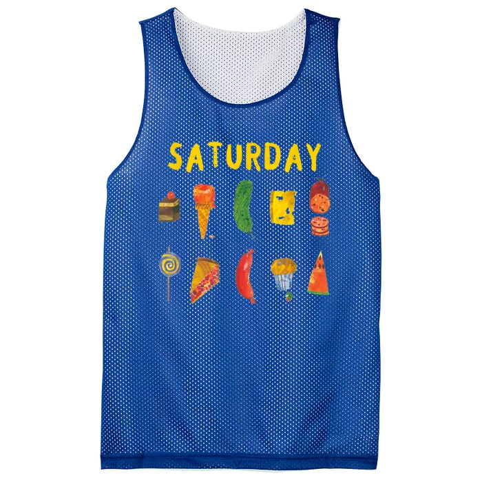 Hungry Caterpillars SATURDAY Funny Fruit Lover Vegan Mesh Reversible Basketball Jersey Tank