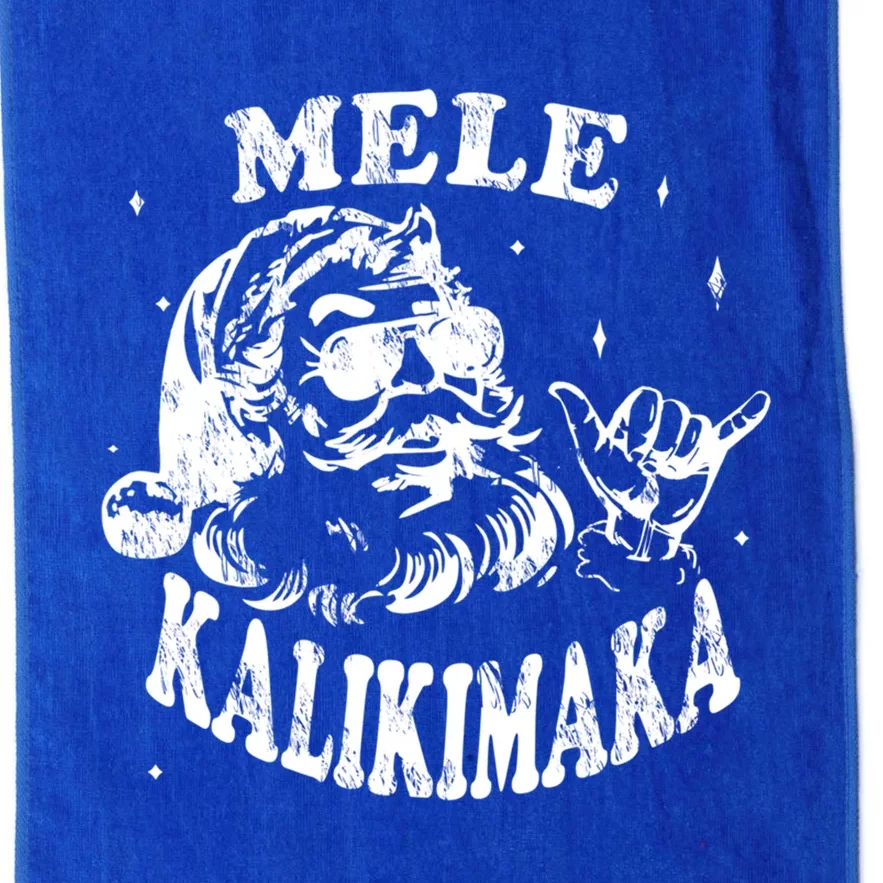 Hawaiian Christmas Santa Shaka Mele Kalikimaka Retro Hawaii Gift Platinum Collection Golf Towel