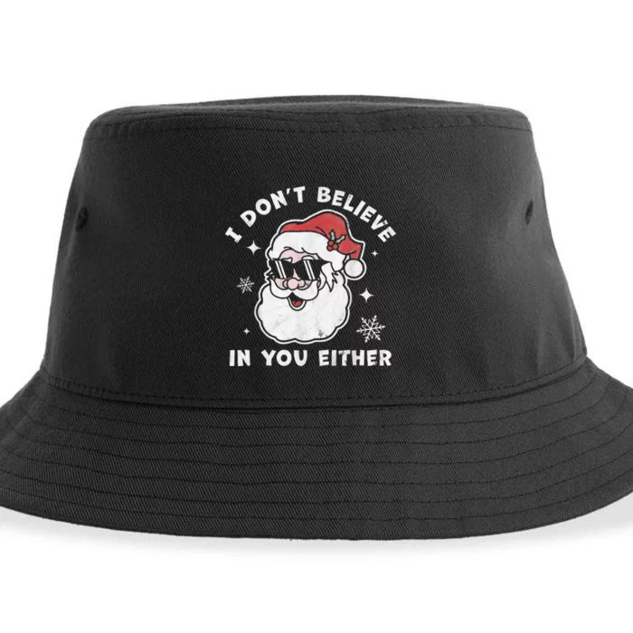 Hilarious Christmas Santa Claus Unbeliever Festive Sustainable Bucket Hat