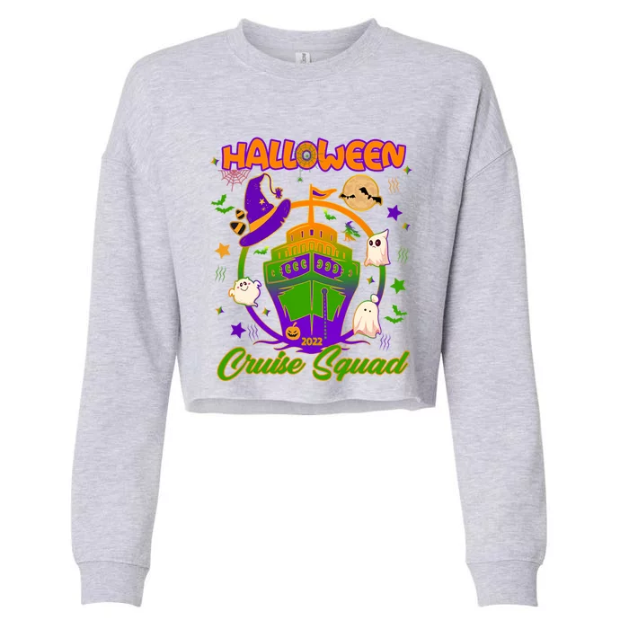 Halloween Cruise Squad Spooky Ghost Group Matching Vacation Gift Cropped Pullover Crew