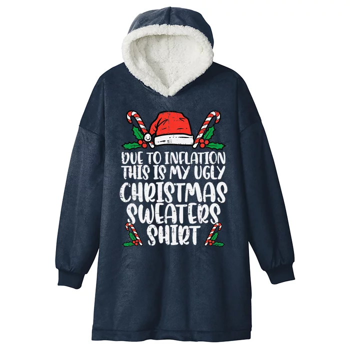 Hilarious Christmas Sweater Tackling Inflation in Style Hooded Wearable Blanket