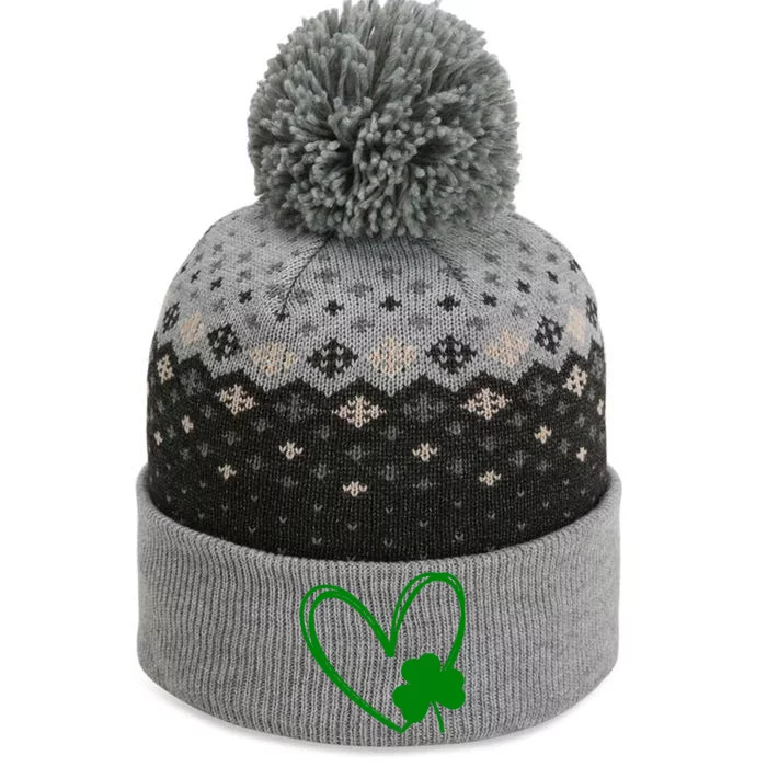 Heart Clover St Patrick's Day The Baniff Cuffed Pom Beanie