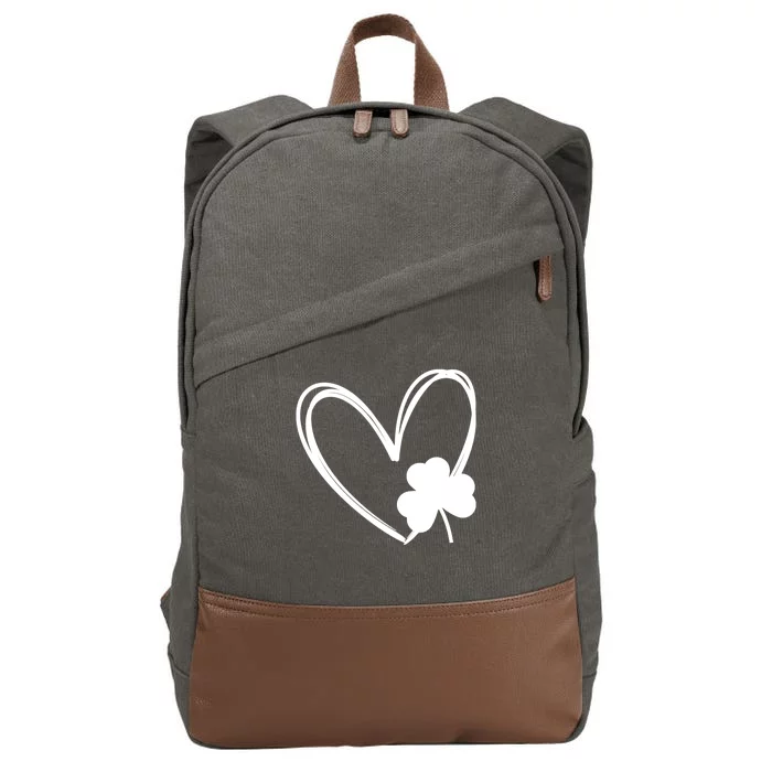 Heart Clover St Patrick's Day Cotton Canvas Backpack