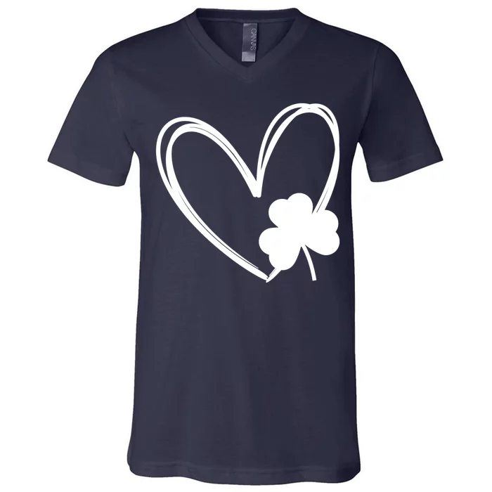 Heart Clover St Patrick's Day V-Neck T-Shirt