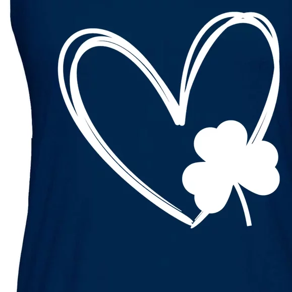 Heart Clover St Patrick's Day Ladies Essential Flowy Tank