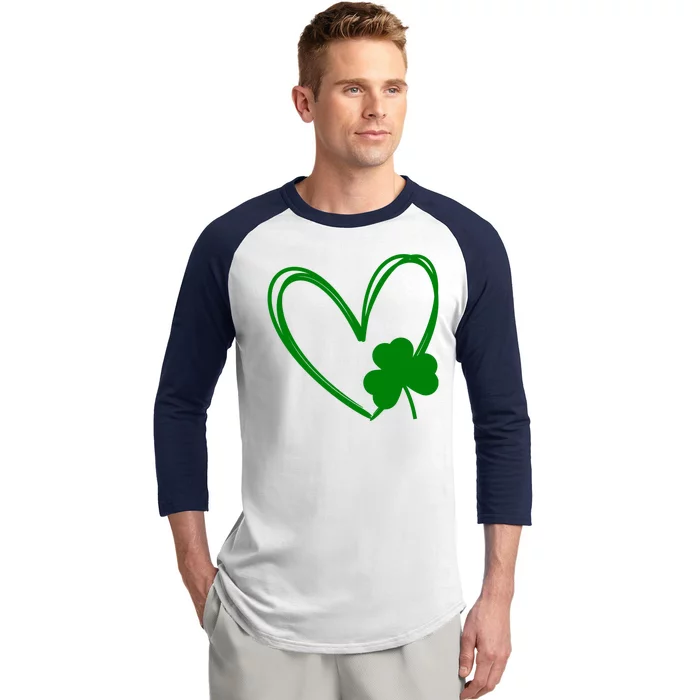 Heart Clover St Patrick's Day Baseball Sleeve Shirt