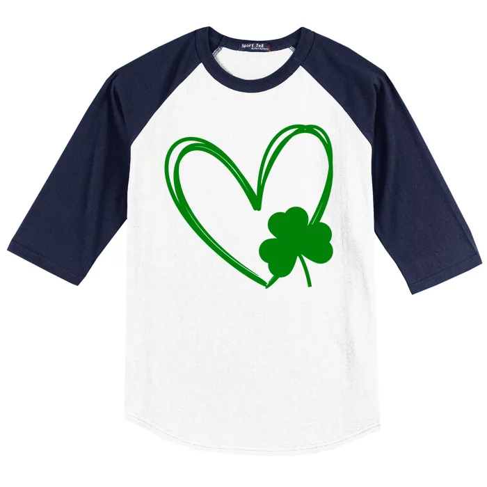 Heart Clover St Patrick's Day Baseball Sleeve Shirt