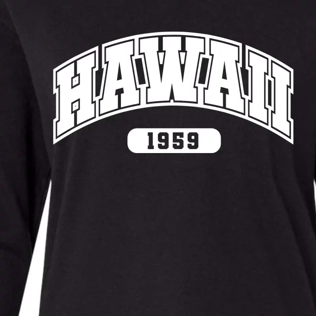 Hawaii Collegiate Style 1959 Womens Cotton Relaxed Long Sleeve T-Shirt