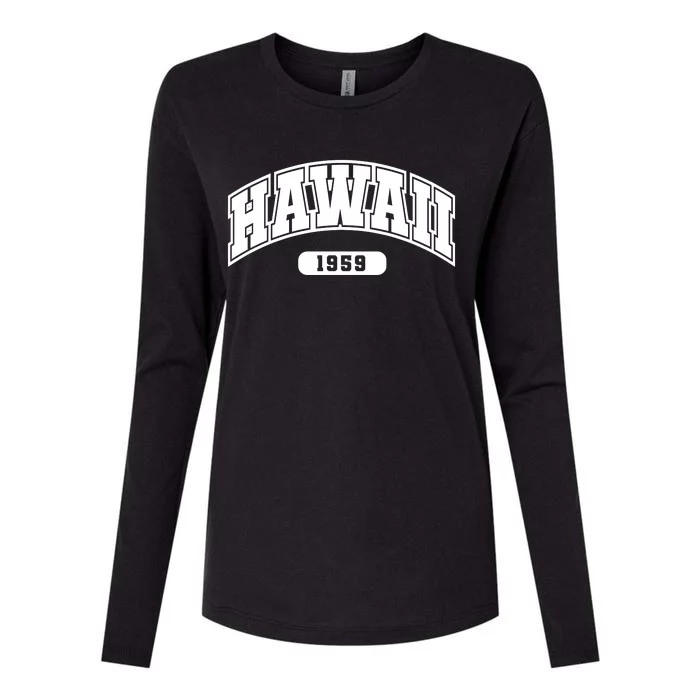 Hawaii Collegiate Style 1959 Womens Cotton Relaxed Long Sleeve T-Shirt