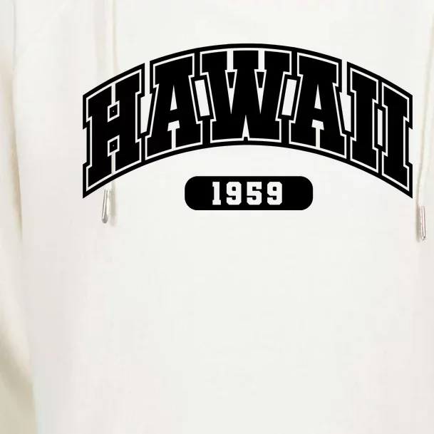 Hawaii Collegiate Style 1959 Womens Funnel Neck Pullover Hood