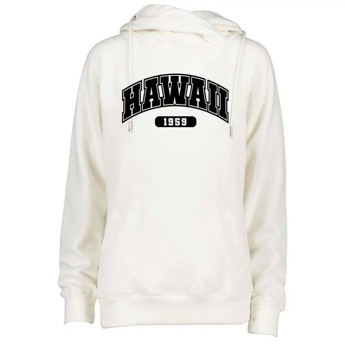 Hawaii Collegiate Style 1959 Womens Funnel Neck Pullover Hood