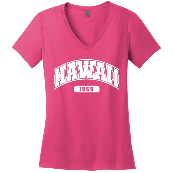 Hawaii Collegiate Style 1959 Women's V-Neck T-Shirt