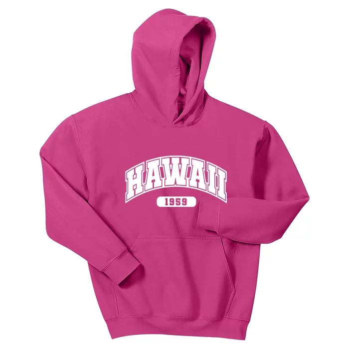 Hawaii Collegiate Style 1959 Kids Hoodie