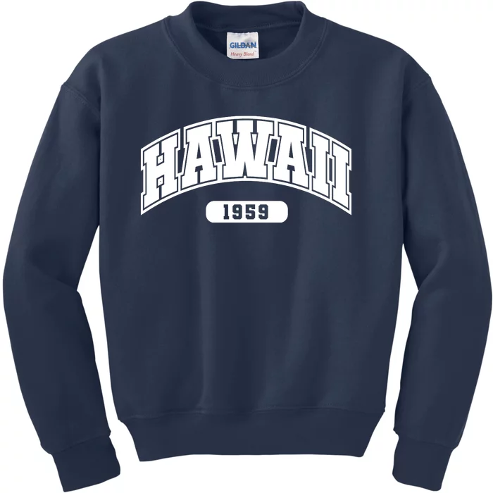 Hawaii Collegiate Style 1959 Kids Sweatshirt