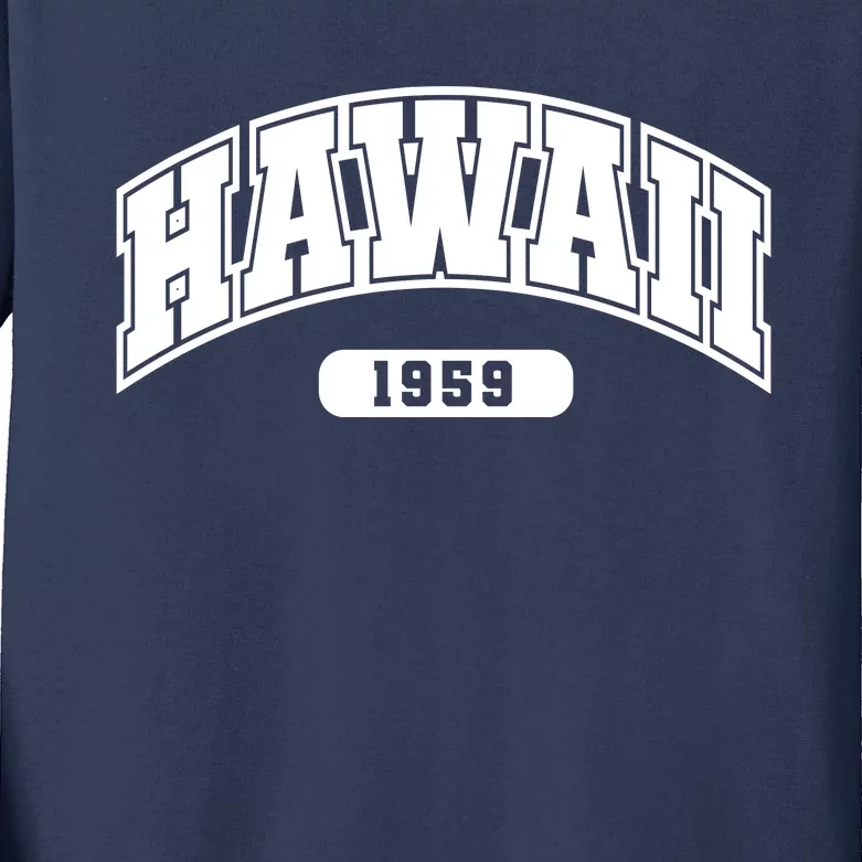 Hawaii Collegiate Style 1959 Kids Long Sleeve Shirt