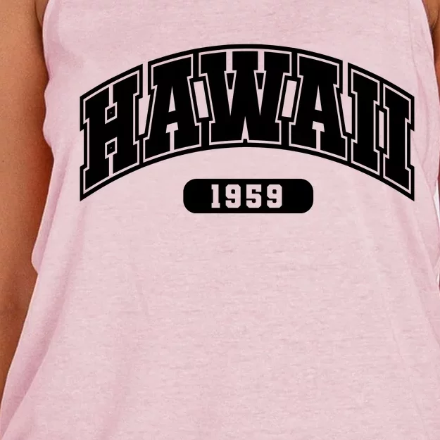 Hawaii Collegiate Style 1959 Women's Knotted Racerback Tank