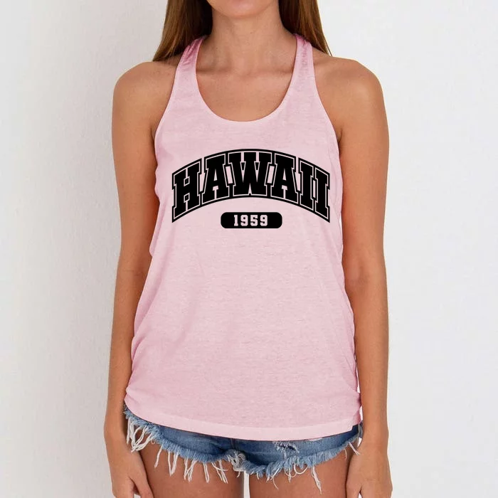 Hawaii Collegiate Style 1959 Women's Knotted Racerback Tank