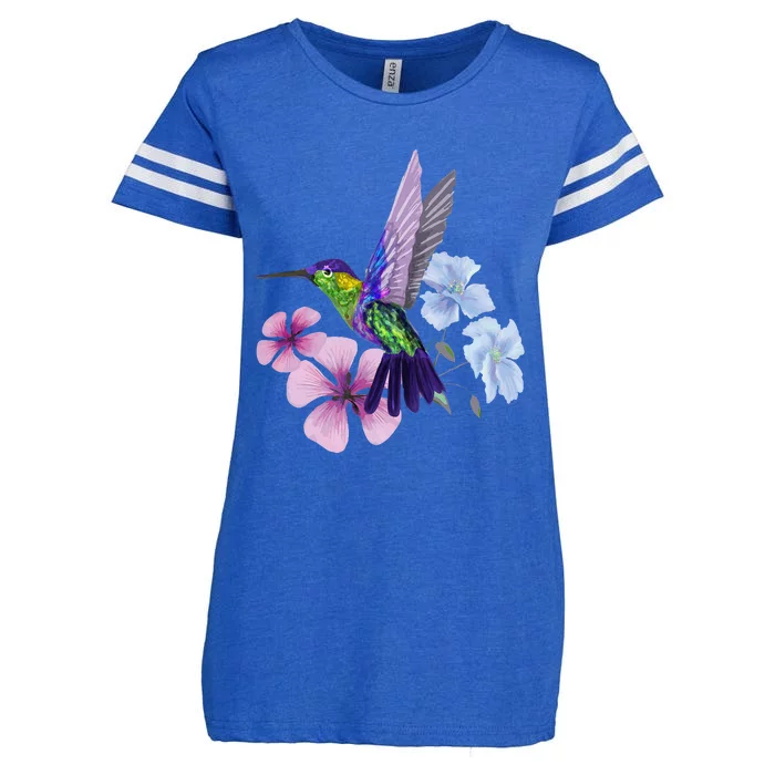 Hummingbird Colibri Snowcap Bird Flowers Tropical Summer Enza Ladies Jersey Football T-Shirt