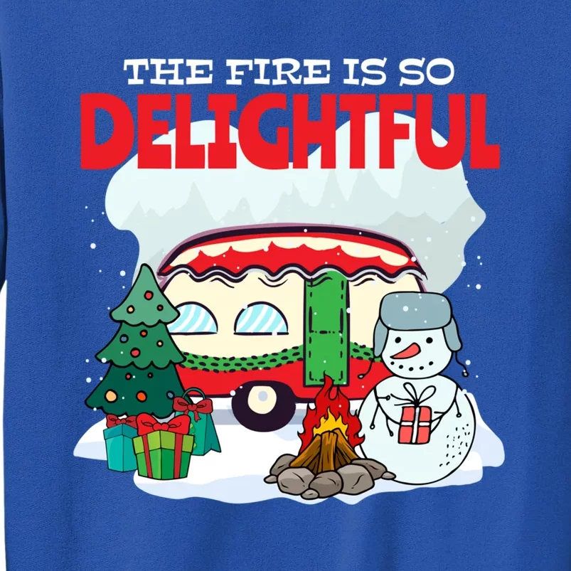 Holiday Camper Snow Funny Christmas Camping Campfire Gift Sweatshirt