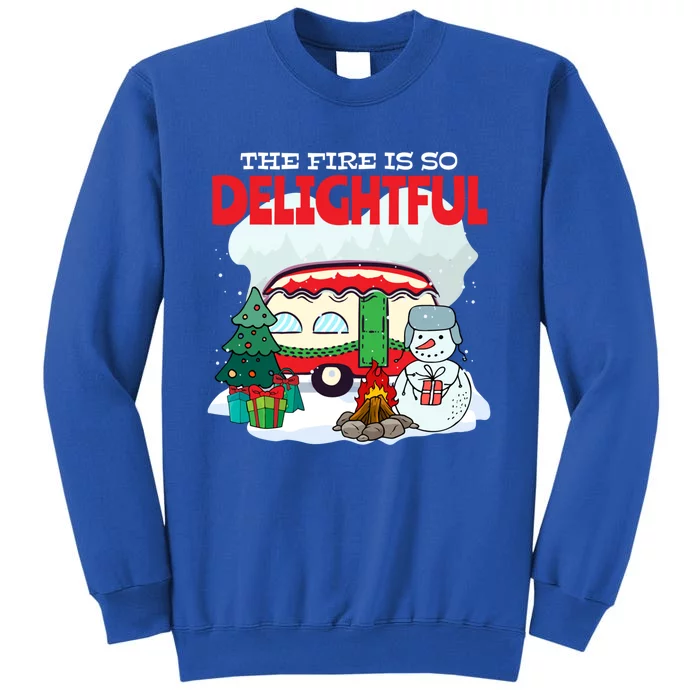 Holiday Camper Snow Funny Christmas Camping Campfire Gift Sweatshirt