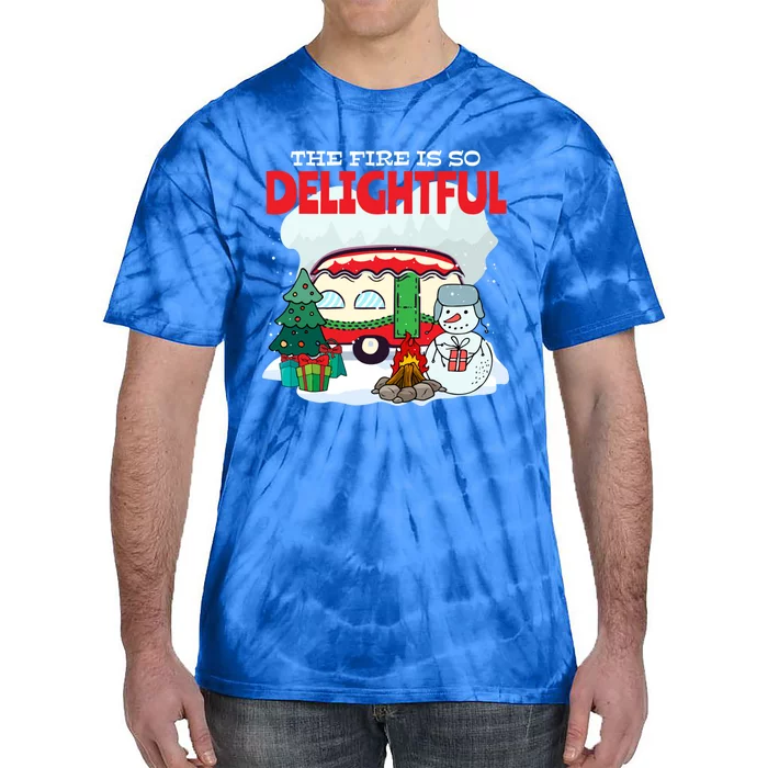 Holiday Camper Snow Funny Christmas Camping Campfire Gift Tie-Dye T-Shirt