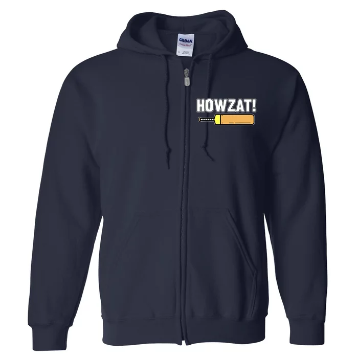 Howzat Cricket Sports Player Lover Team Coach Graphic Full Zip Hoodie