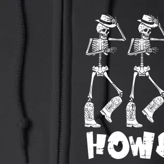 Halloween Cowboy Skeletons Howdy Costume Full Zip Hoodie