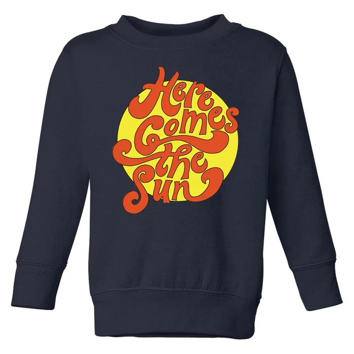 Here Comes The Sun Summer Beach Retro Toddler Sweatshirt