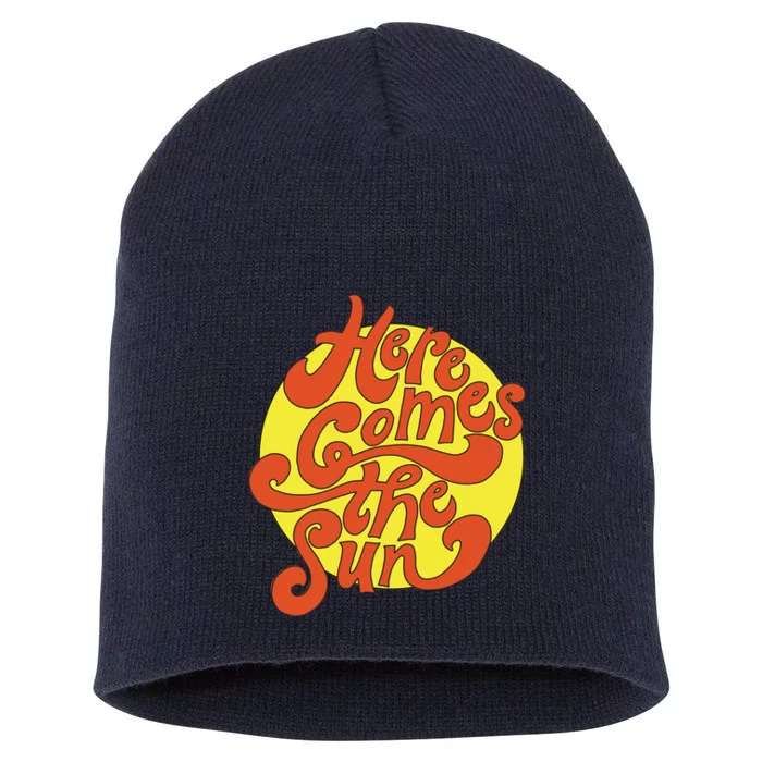 Here Comes The Sun Summer Beach Retro Short Acrylic Beanie