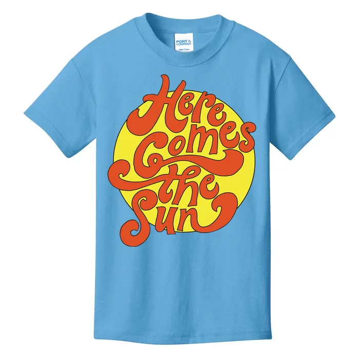 Here Comes The Sun Summer Beach Retro Kids T-Shirt