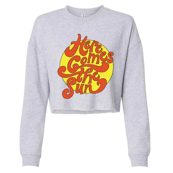 Here Comes The Sun Summer Beach Retro Cropped Pullover Crew