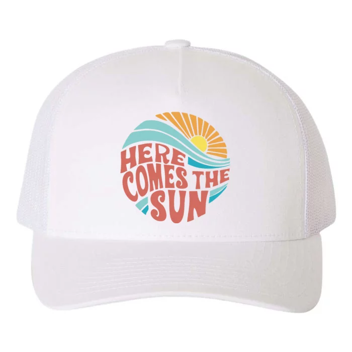 Here Comes The Sun  Baby Summer Beach Yupoong Adult 5-Panel Trucker Hat