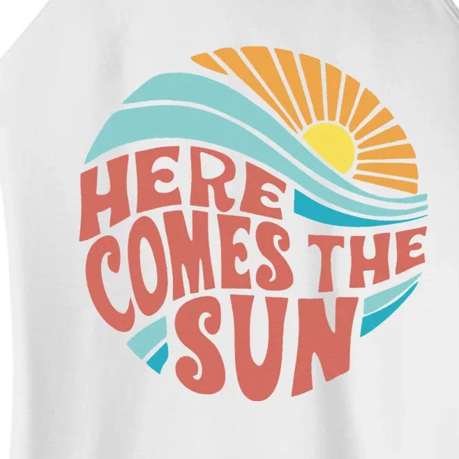 Here Comes The Sun  Baby Summer Beach Women’s Perfect Tri Rocker Tank