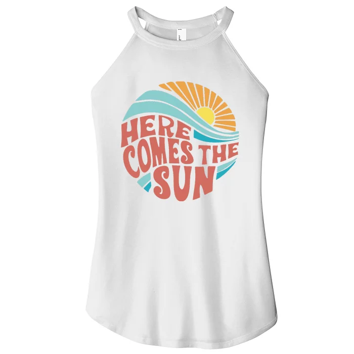 Here Comes The Sun  Baby Summer Beach Women’s Perfect Tri Rocker Tank