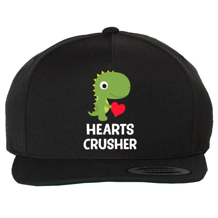 Hearts Crusher Trex Dinosaur Valentines Day Great Gift Wool Snapback Cap