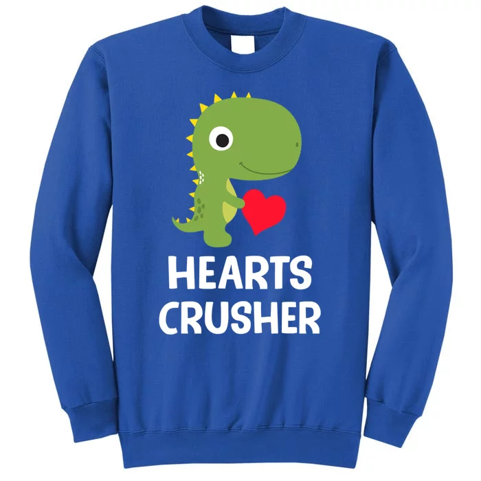 Hearts Crusher Trex Dinosaur Valentines Day Great Gift Tall Sweatshirt