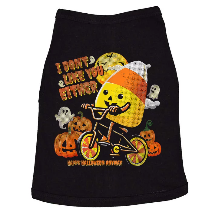 Halloween Costume Team Candy Corn I DonT Like You Either Doggie Tank