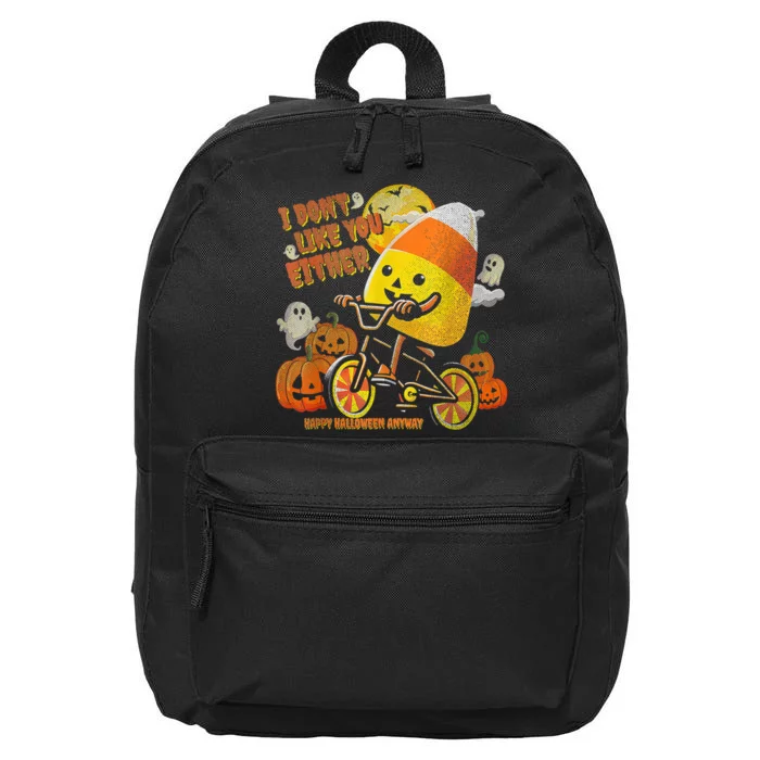 Halloween Costume Team Candy Corn I DonT Like You Either 16 in Basic Backpack