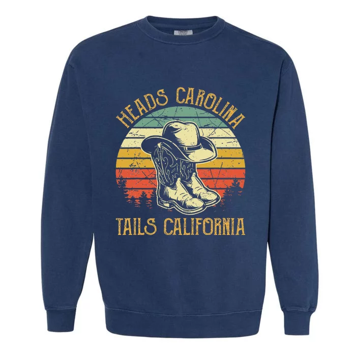 Heads Carolina Tail California Western Cowgirl Country Music Garment-Dyed Sweatshirt