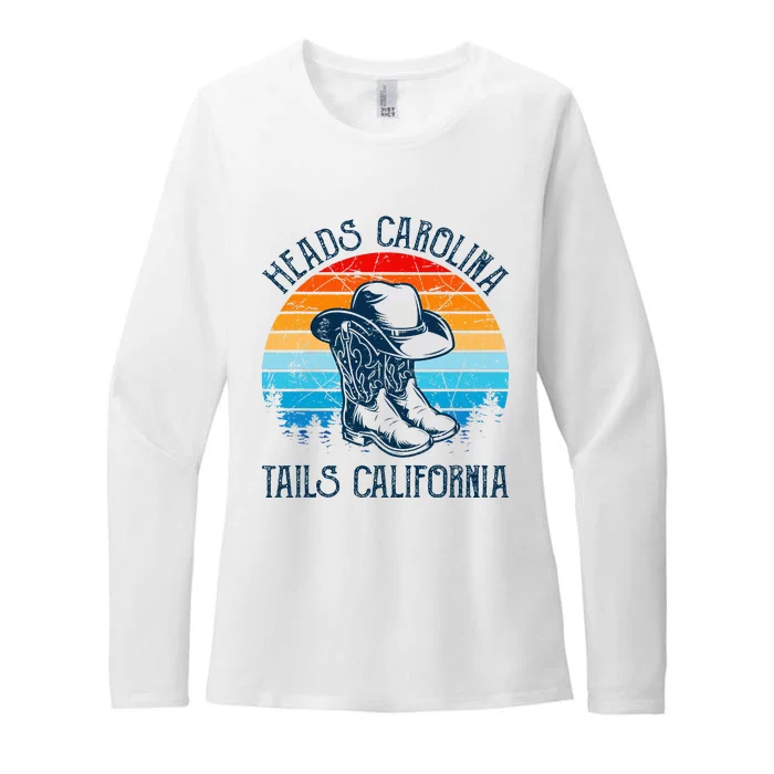 Heads Carolina Tail California Country Music Cowgirl Western Womens CVC Long Sleeve Shirt