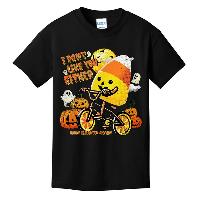 Halloween Costume Team Candy Corn I DonT Like You Either Kids T-Shirt