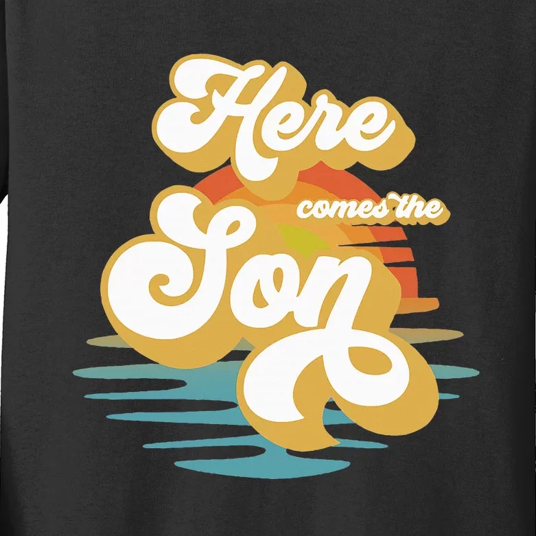 Here Comes The Son Baby Shower Family Matching Kids Long Sleeve Shirt