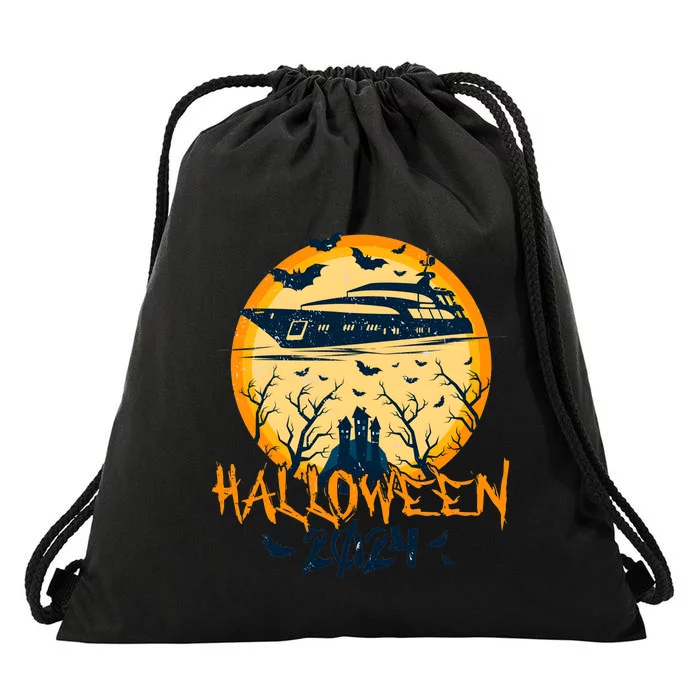 Halloween Cruise Trip Spooky Season Drawstring Bag