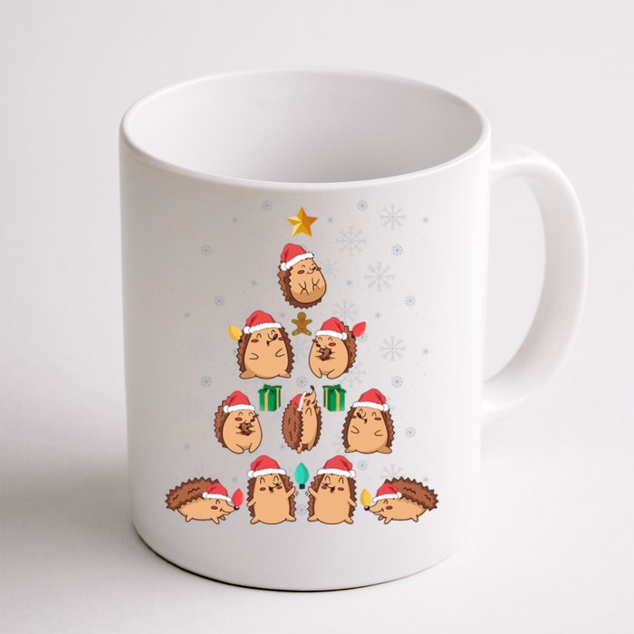 Hedgehog Christmas Tree Animal Love Pet Xmas Long Sleeve Front & Back Coffee Mug