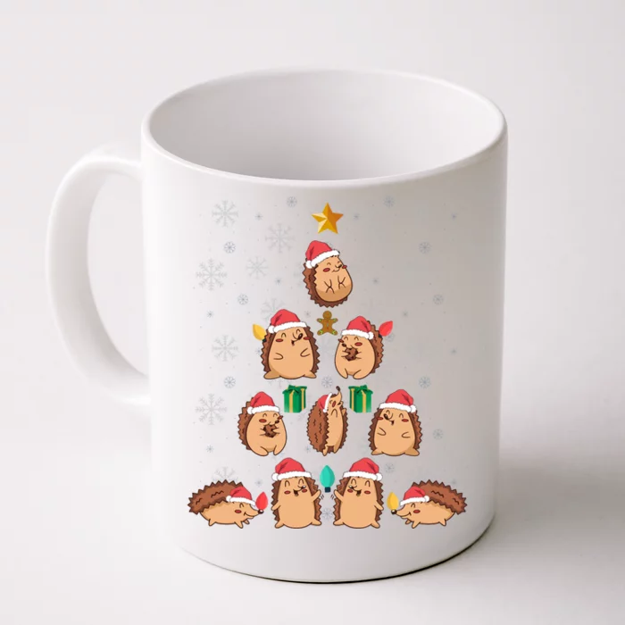 Hedgehog Christmas Tree Animal Love Pet Xmas Long Sleeve Front & Back Coffee Mug