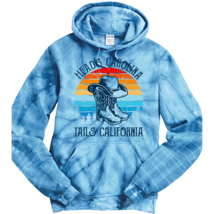 Heads Carolina Tail California Country Music Cowgirl Western Tie Dye Hoodie