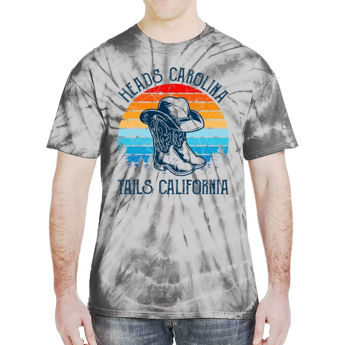 Heads Carolina Tail California Country Music Cowgirl Western Tie-Dye T-Shirt