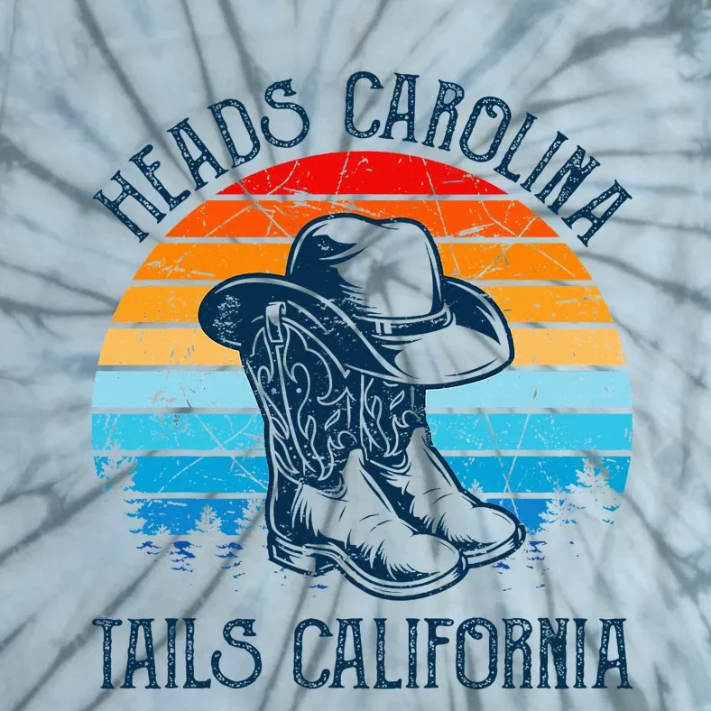 Heads Carolina Tail California Country Music Cowgirl Western Tie-Dye T-Shirt